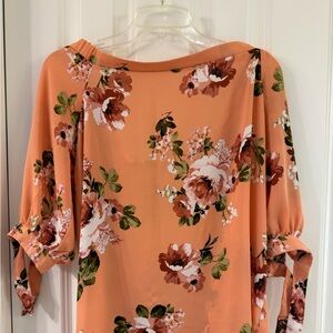 Off Shoulder Floral Peach Women's Top